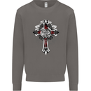 Steampunk Cross Gothic Heavy Metal Biker Mens Sweatshirt Jumper Charcoal