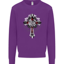 Steampunk Cross Gothic Heavy Metal Biker Mens Sweatshirt Jumper Purple