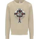 Steampunk Cross Gothic Heavy Metal Biker Mens Sweatshirt Jumper Sand