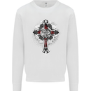 Steampunk Cross Gothic Heavy Metal Biker Mens Sweatshirt Jumper White