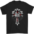 Steampunk Cross Gothic Heavy Metal Biker Mens T-Shirt Cotton Gildan Black