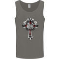 Steampunk Cross Gothic Heavy Metal Biker Mens Vest Tank Top Charcoal