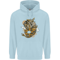 Steampunk Dragon Childrens Kids Hoodie Light Blue