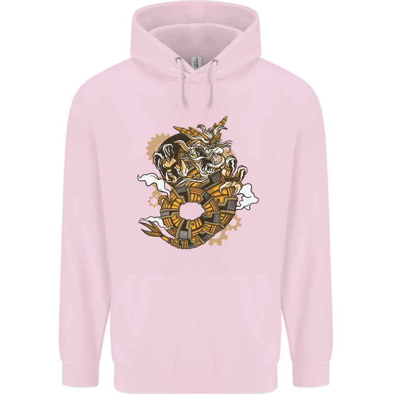 Steampunk Dragon Childrens Kids Hoodie Light Pink