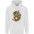Steampunk Dragon Childrens Kids Hoodie White