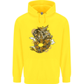 Steampunk Dragon Childrens Kids Hoodie Yellow