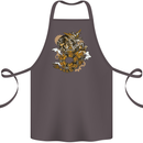 Steampunk Dragon Cotton Apron 100% Organic Dark Grey