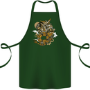 Steampunk Dragon Cotton Apron 100% Organic Forest Green