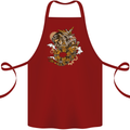 Steampunk Dragon Cotton Apron 100% Organic Maroon