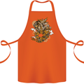 Steampunk Dragon Cotton Apron 100% Organic Orange