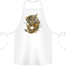 Steampunk Dragon Cotton Apron 100% Organic White