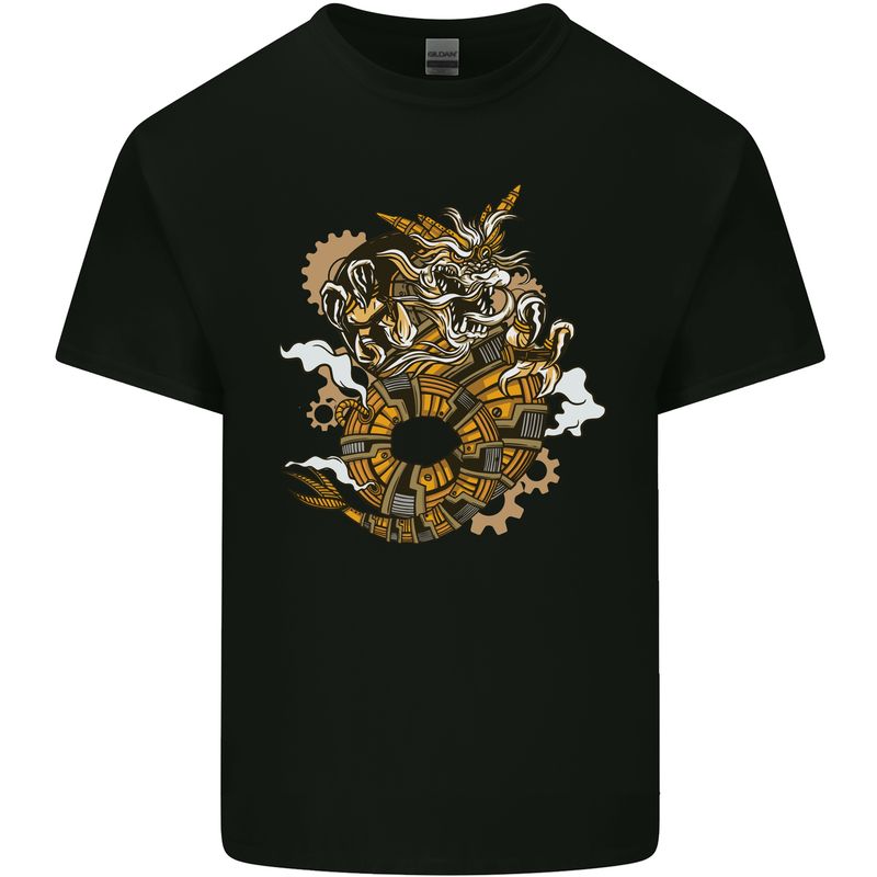 Steampunk Dragon Kids T-Shirt Childrens Black