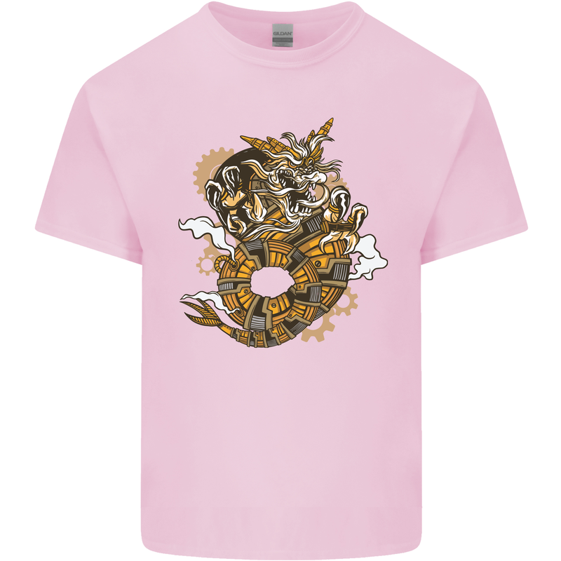 Steampunk Dragon Kids T-Shirt Childrens Light Pink