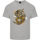 Steampunk Dragon Kids T-Shirt Childrens Sports Grey
