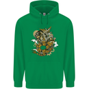 Steampunk Dragon Mens 80% Cotton Hoodie Irish Green