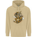 Steampunk Dragon Mens 80% Cotton Hoodie Sand