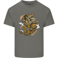 Steampunk Dragon Mens Cotton T-Shirt Tee Top Charcoal