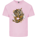 Steampunk Dragon Mens Cotton T-Shirt Tee Top Light Pink