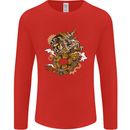 Steampunk Dragon Mens Long Sleeve T-Shirt Red