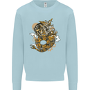 Steampunk Dragon Mens Sweatshirt Jumper Light Blue