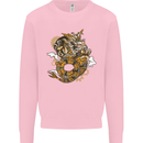 Steampunk Dragon Mens Sweatshirt Jumper Light Pink