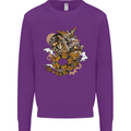 Steampunk Dragon Mens Sweatshirt Jumper Purple