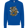 Steampunk Dragon Mens Sweatshirt Jumper Royal Blue