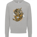 Steampunk Dragon Mens Sweatshirt Jumper Sports Grey