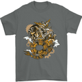 Steampunk Dragon Mens T-Shirt Cotton Gildan Charcoal