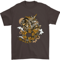 Steampunk Dragon Mens T-Shirt Cotton Gildan Dark Chocolate