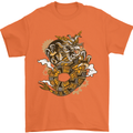 Steampunk Dragon Mens T-Shirt Cotton Gildan Orange