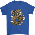 Steampunk Dragon Mens T-Shirt Cotton Gildan Royal Blue