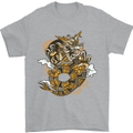 Steampunk Dragon Mens T-Shirt Cotton Gildan Sports Grey
