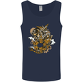 Steampunk Dragon Mens Vest Tank Top Navy Blue