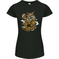 Steampunk Dragon Womens Petite Cut T-Shirt Black