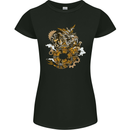 Steampunk Dragon Womens Petite Cut T-Shirt Black