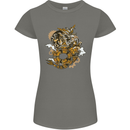 Steampunk Dragon Womens Petite Cut T-Shirt Charcoal