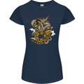 Steampunk Dragon Womens Petite Cut T-Shirt Navy Blue