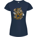 Steampunk Dragon Womens Petite Cut T-Shirt Navy Blue