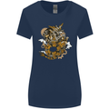 Steampunk Dragon Womens Wider Cut T-Shirt Navy Blue