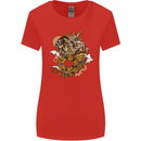 Steampunk Dragon Womens Wider Cut T-Shirt Red