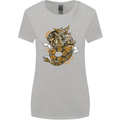 Steampunk Dragon Womens Wider Cut T-Shirt Sports Grey