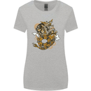 Steampunk Dragon Womens Wider Cut T-Shirt Sports Grey