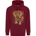Steampunk Elephant Childrens Kids Hoodie Maroon