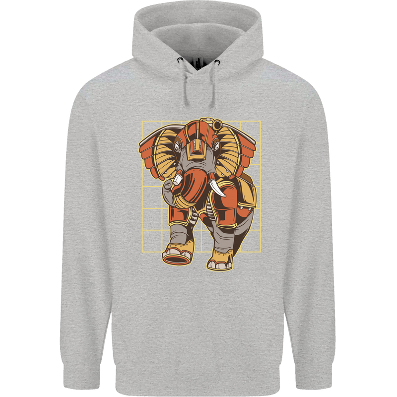 Steampunk Elephant Childrens Kids Hoodie Sports Grey