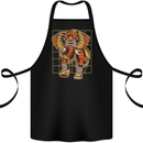 Steampunk Elephant Cotton Apron 100% Organic Black