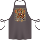 Steampunk Elephant Cotton Apron 100% Organic Dark Grey