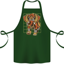 Steampunk Elephant Cotton Apron 100% Organic Forest Green