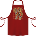 Steampunk Elephant Cotton Apron 100% Organic Maroon