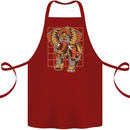 Steampunk Elephant Cotton Apron 100% Organic Maroon